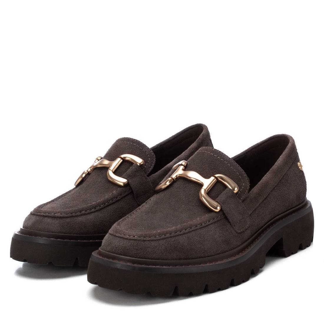 Carmela 16195204 mocassin gris serraje cranté
