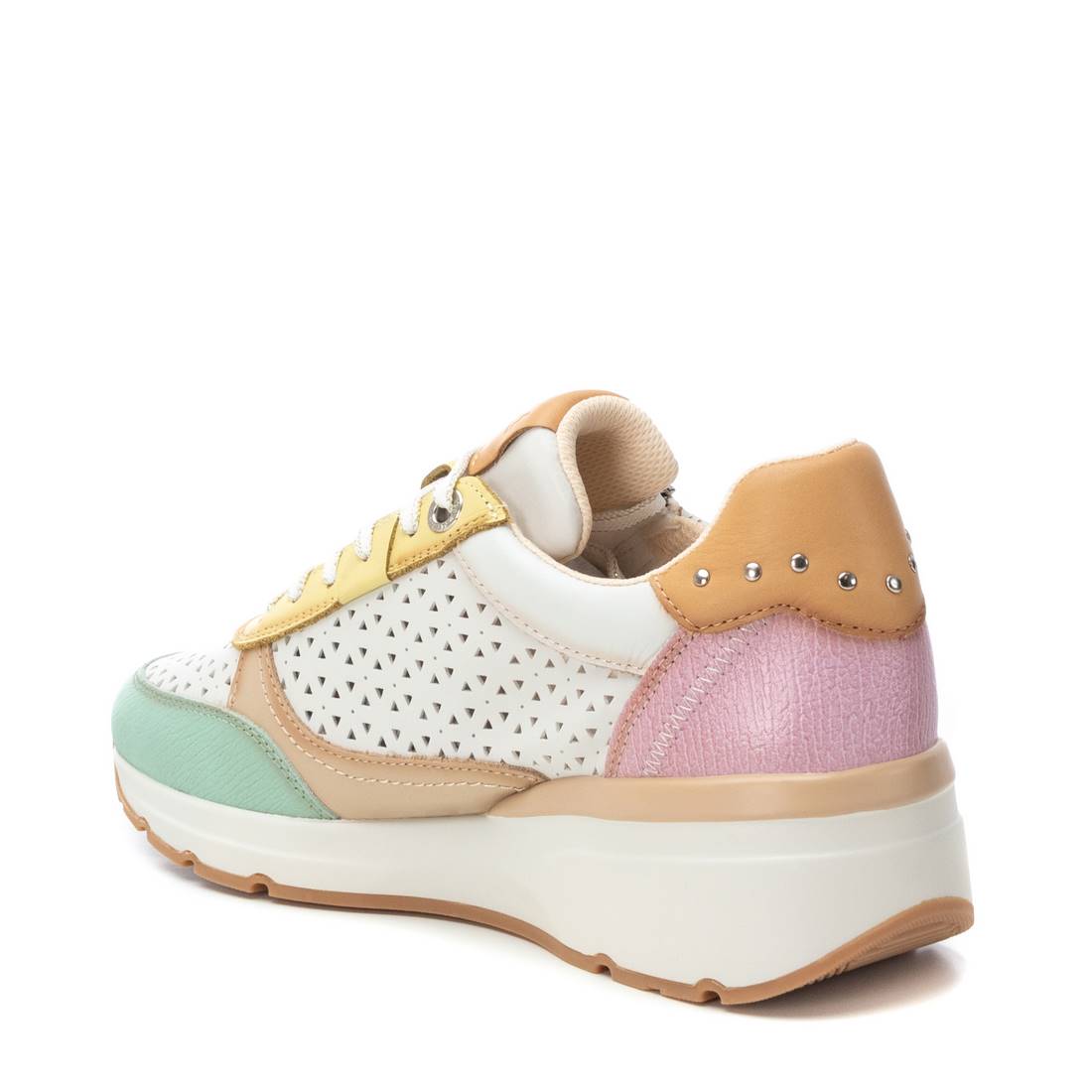 Carmela 16228105 basket cuir vert zip ajourée