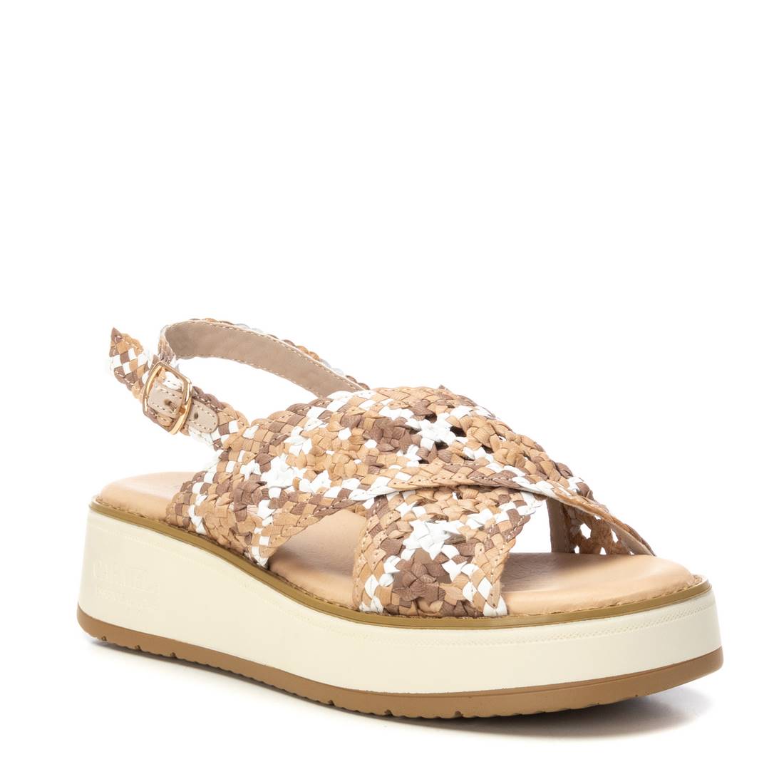 Carmela 16230602 sandale femme cuir tressée plate boucle