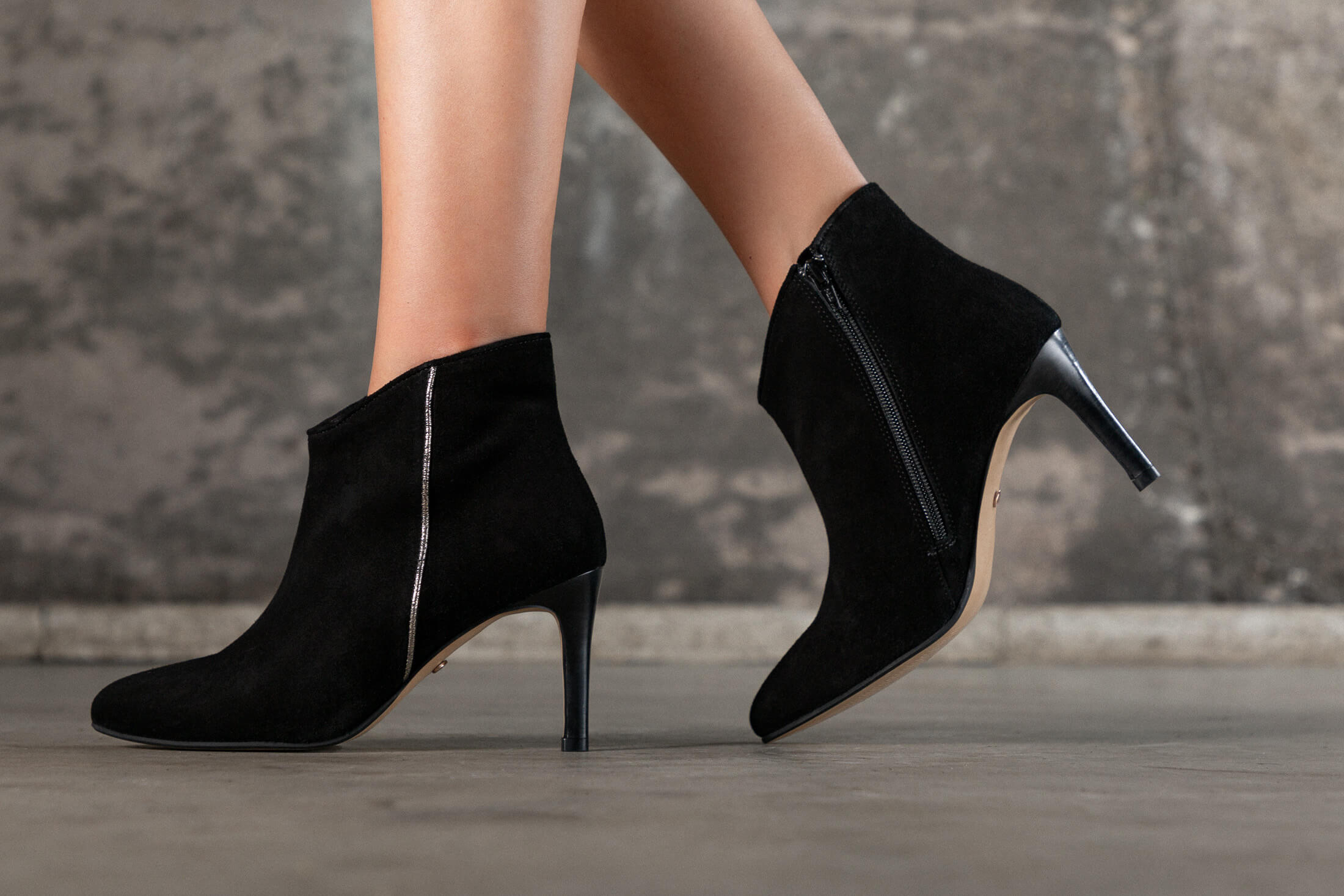 Coralie Masson Wakan bottines cuir noir or talon 7,5 cm