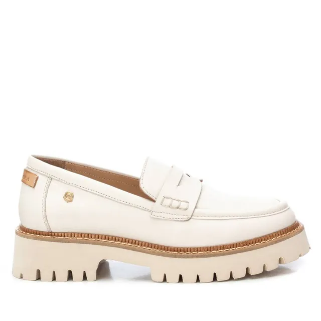 Carmela 16130902 mocassin femme blanc cuir plat