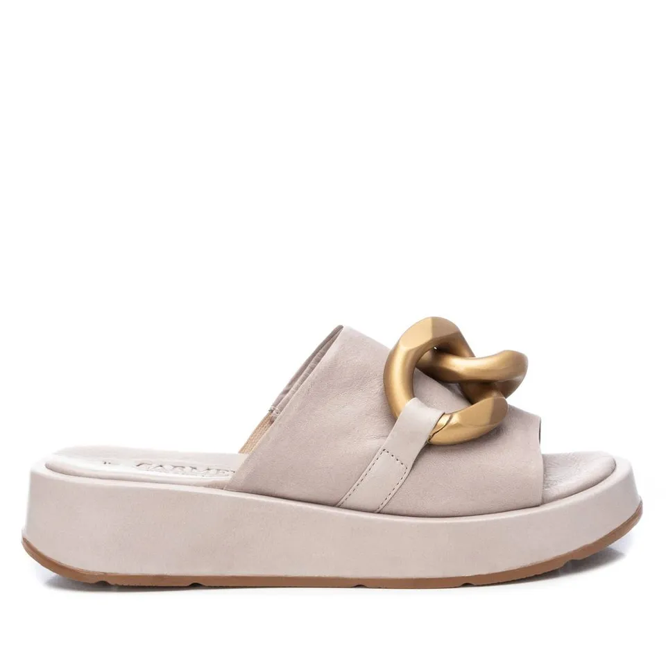 Carmela 16077410 sandale cuir blanc plateforme