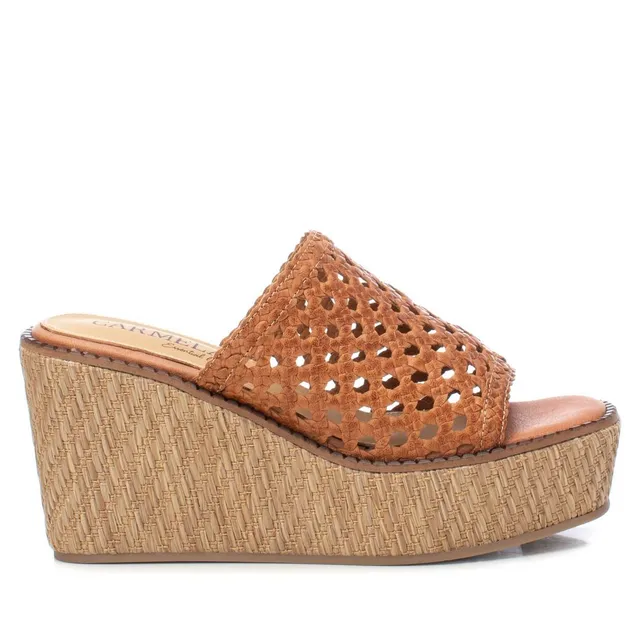 Carmela 16148304 sandale compensee cuir marron 9 cm