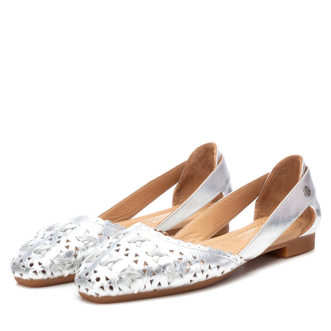 Carmela 16067207 ballerines femme argenté cuir ajouré