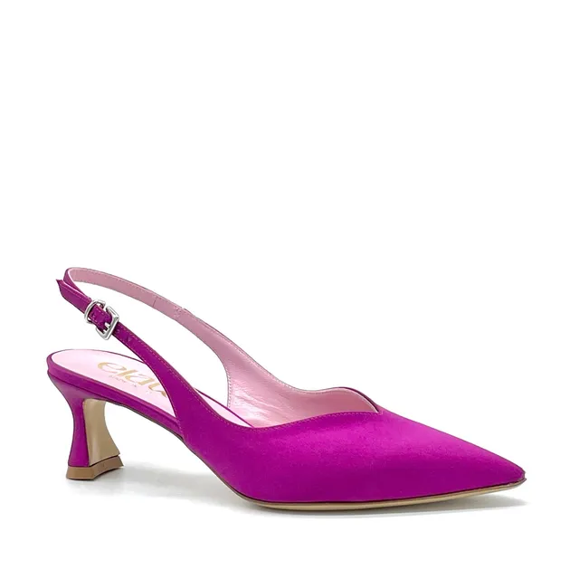 Elata 14150 slingback satin cyclamen talon 5,5 cm