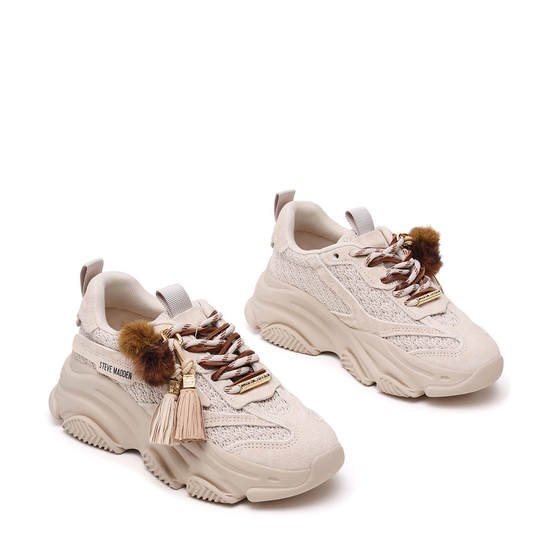 Steve Madden Possession-PPE baskets daim ivoire compensées