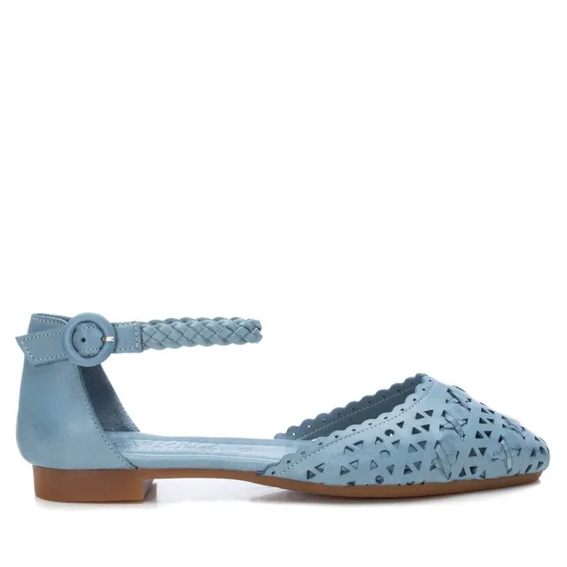 Carmela 16067103 ballerines cuir bleu plat ajouré