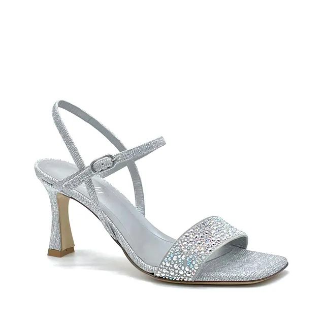 Elata 13117 sandales argent strass talon 7,5 cm
