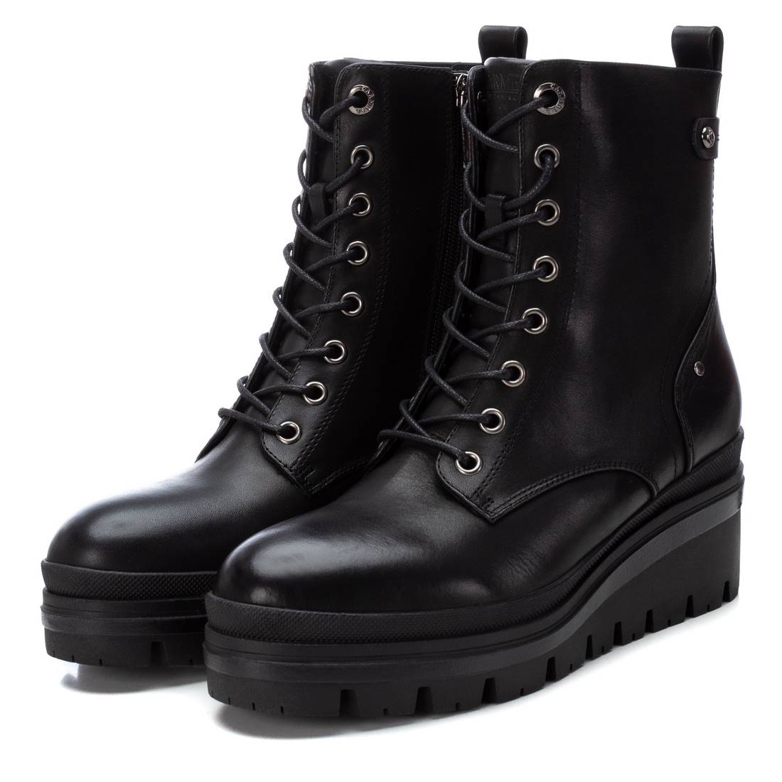 Carmela 16201101 bottines femme noires cuir compensées
