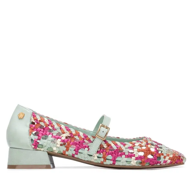 Carmela 163128 16312802 ballerine cuir vert talon bas