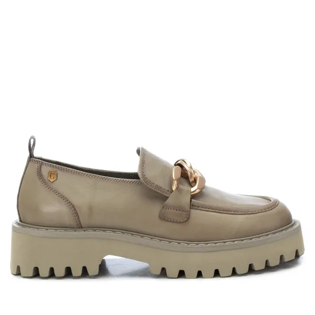 Carmela 16106104 mocassins cuir vert chaîne