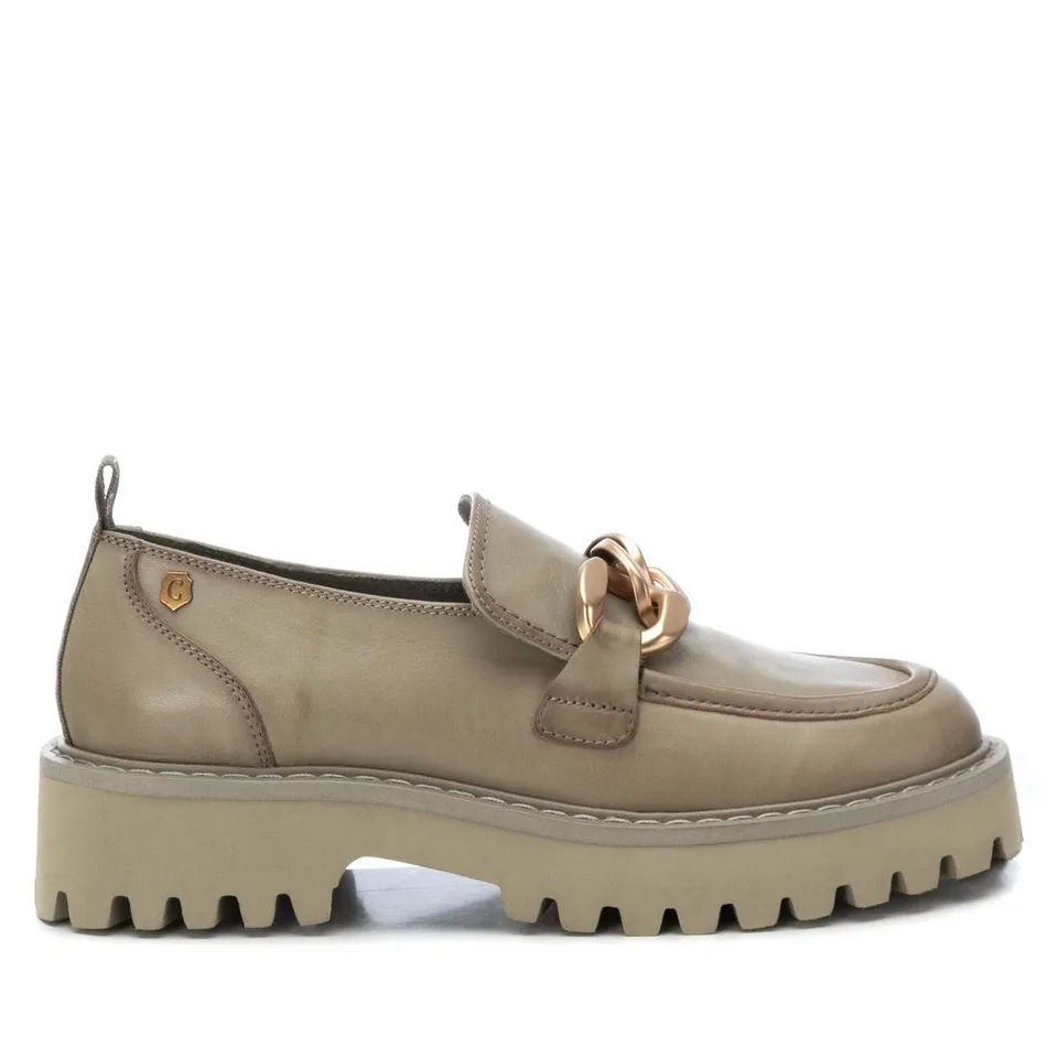 Carmela 16106104 mocassins cuir vert chaîne
