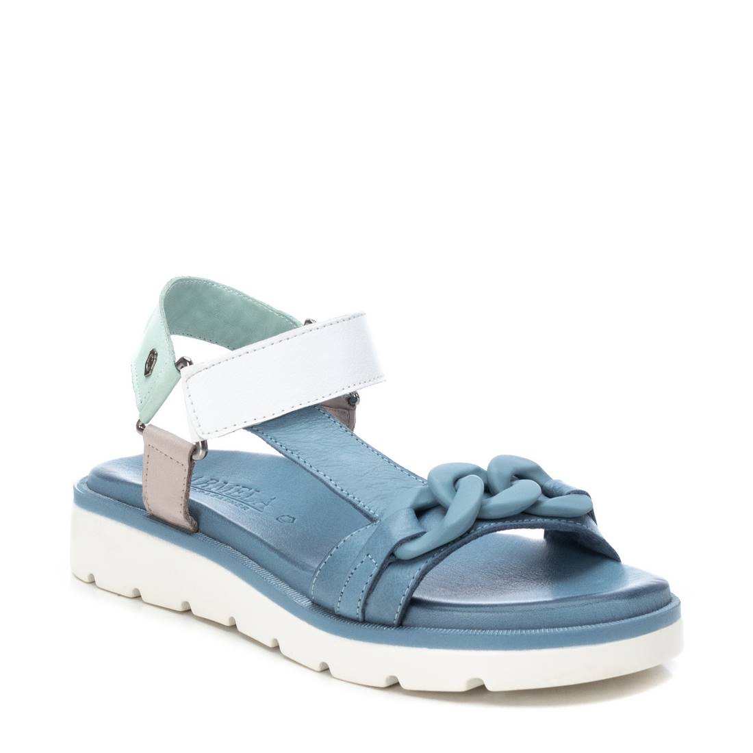 Carmela 16081402 sandale femme cuir bleu chaîne