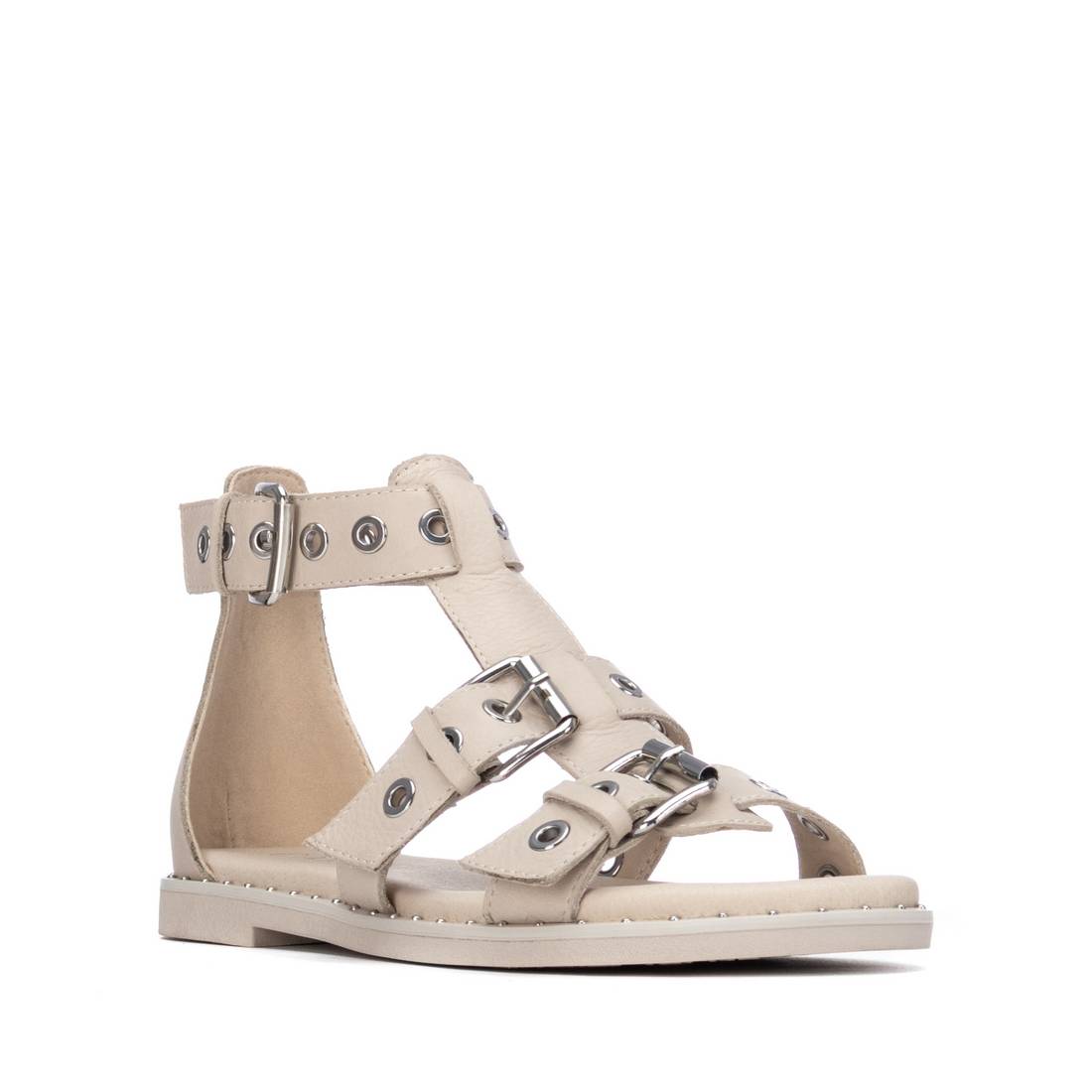 Carmela 16322002 sandales cuir blanc cloutées