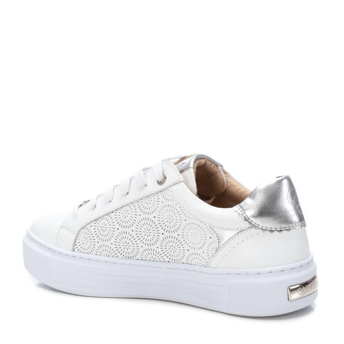 Carmela 16205801 baskets cuir argenté à lacets