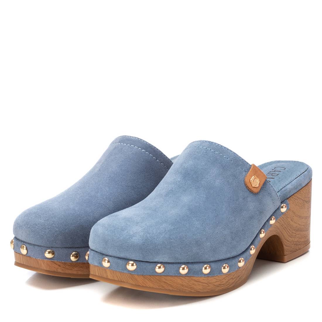 Carmela 16147506 sabot cuir bleu talon 7 cm