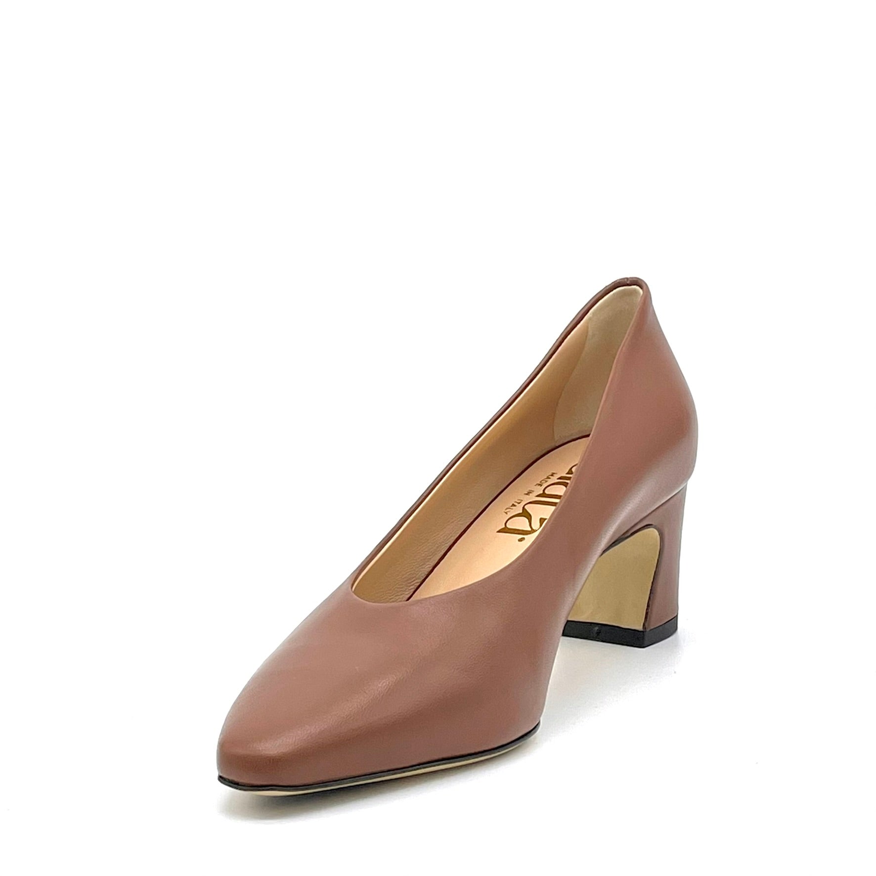 ELATA 56515 escarpins cuir cognac talon 5,5 cm