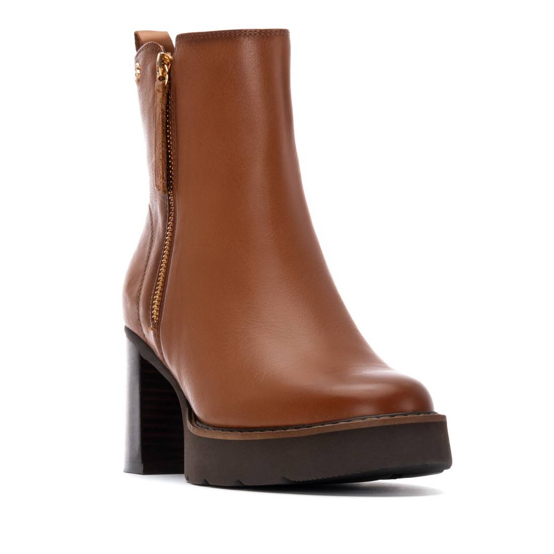 Carmela 16260201 bottines femme cuir camel talon haut