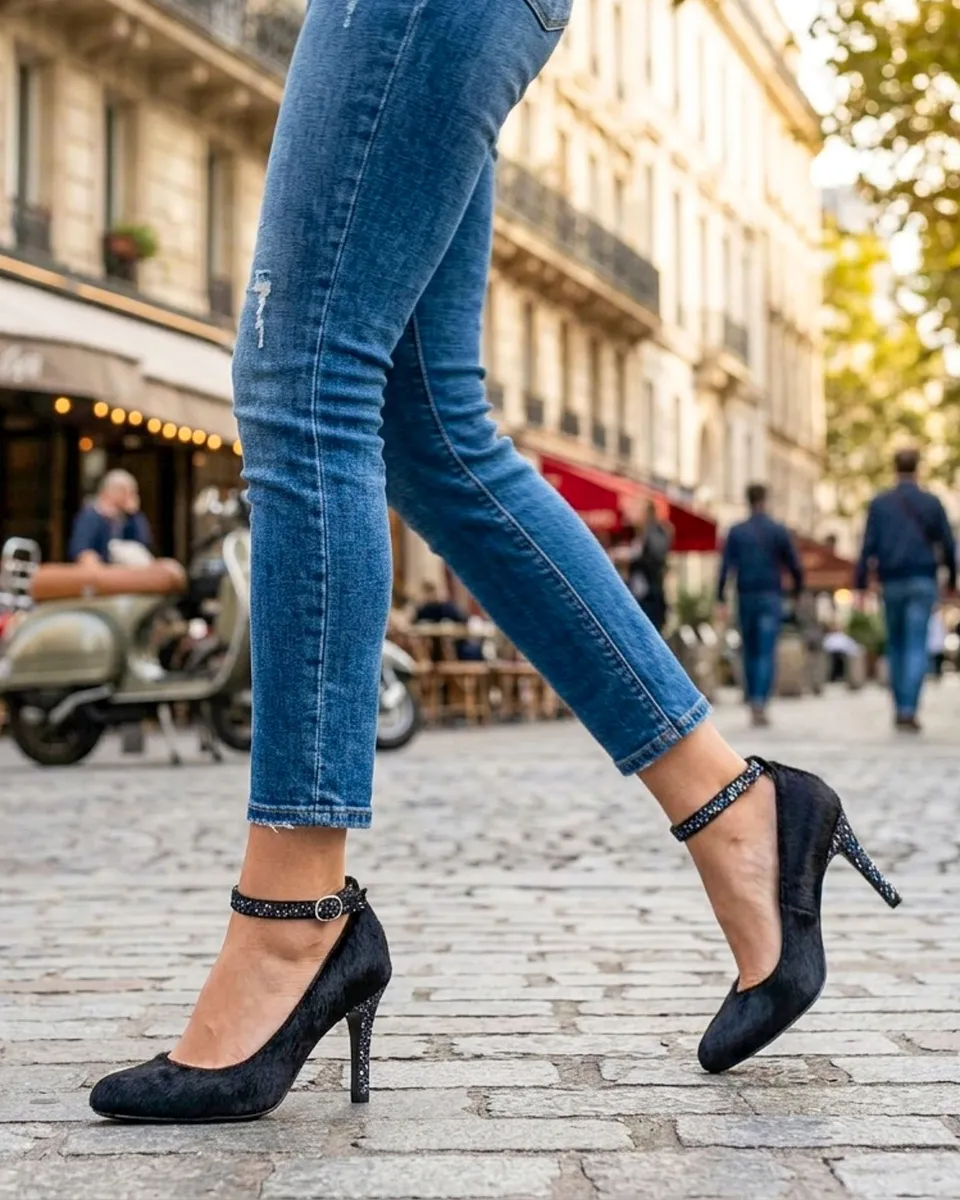 Dessine Moi Un Soulier escarpin poil noir starlight 37,5
