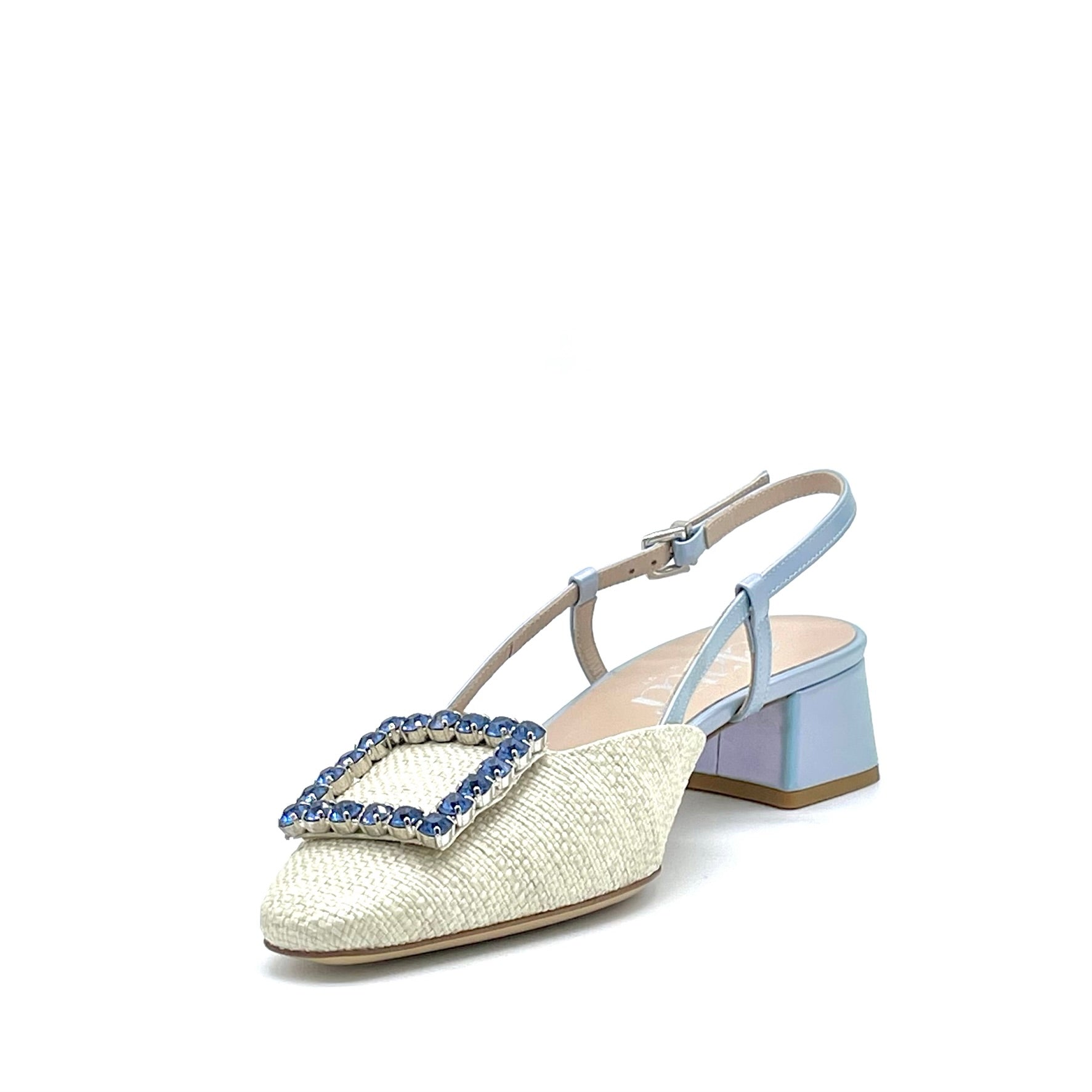 ELATA 14165 slingback raphia bijou talon 3,5 cm