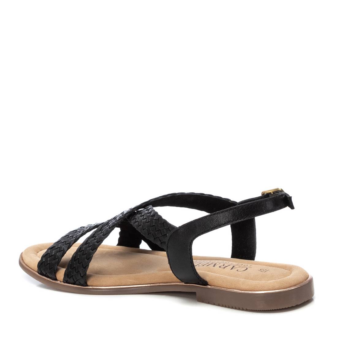 Carmela 16238702 nu-pieds cuir noir tressé