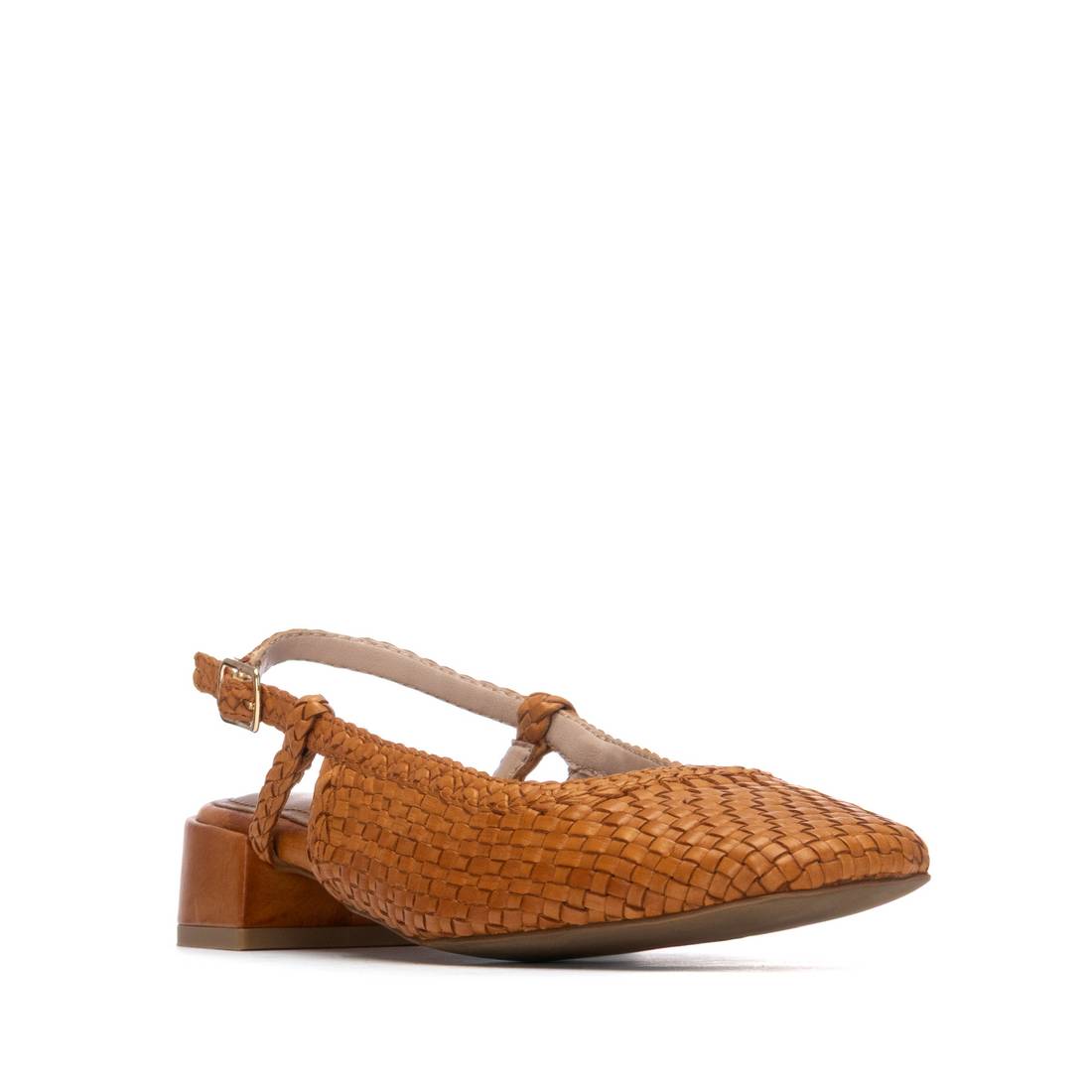 Carmela 16329701 ballerines femme camel cuir tressé plat