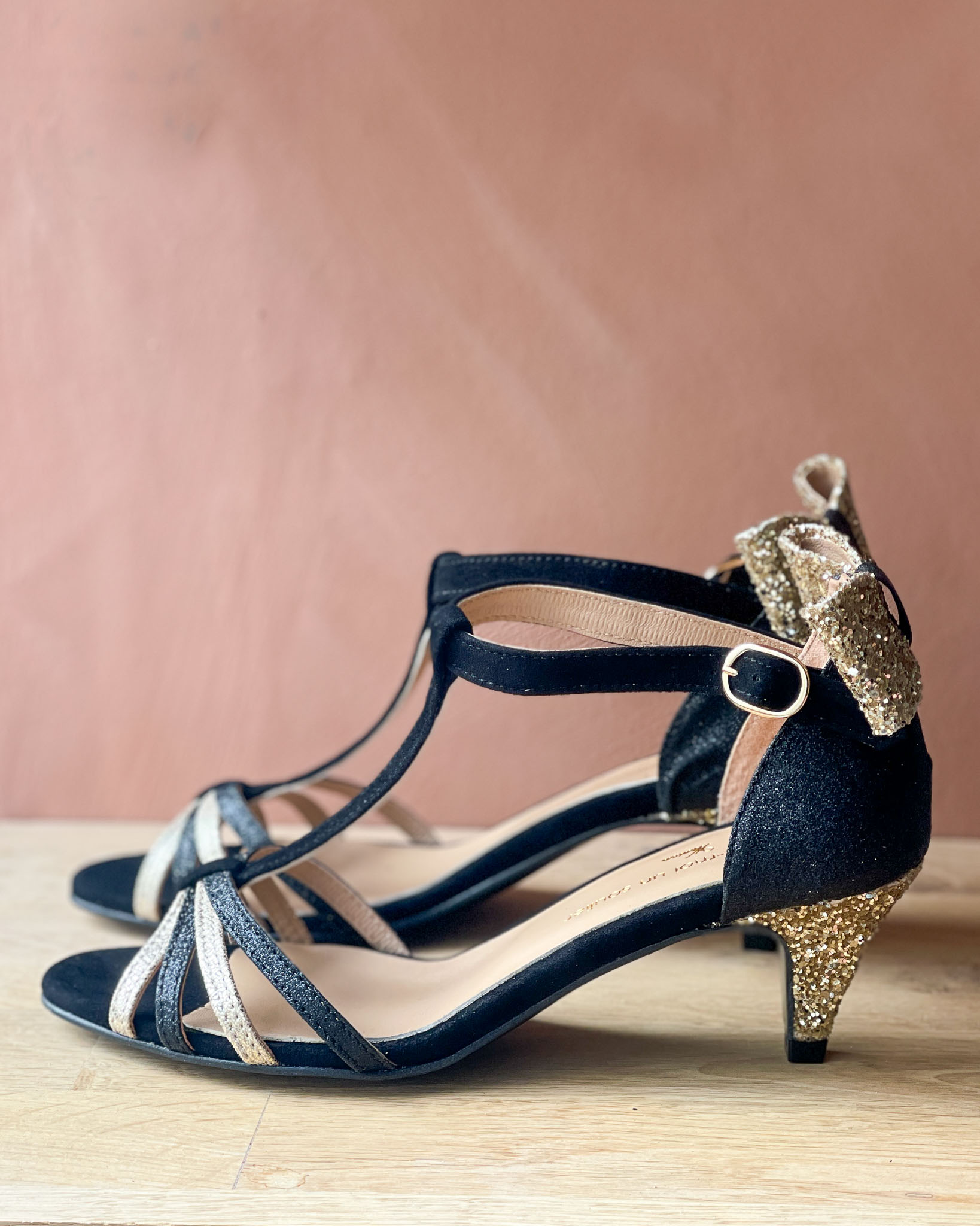 Dessine Moi Un Soulier Chloé sandale irisé noir champagne