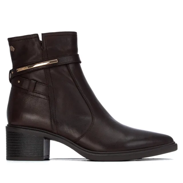 Carmela 16433202 bottine marron cuir talon bas