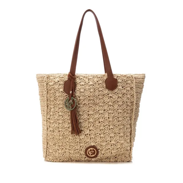 Carmela 18610501 sac marron raphia épaule été