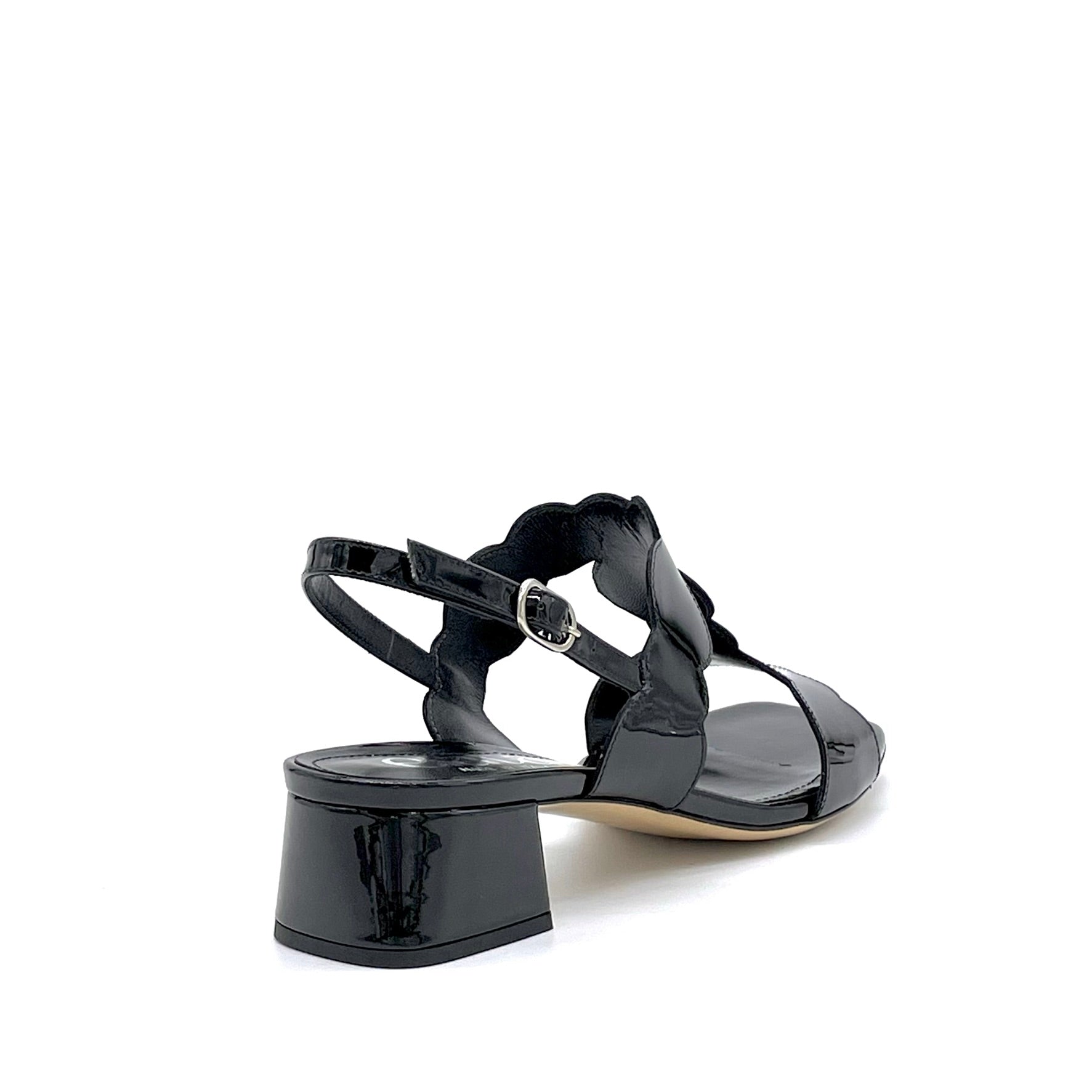 Elata 14183 sandales vernis noir talon 3,5 cm