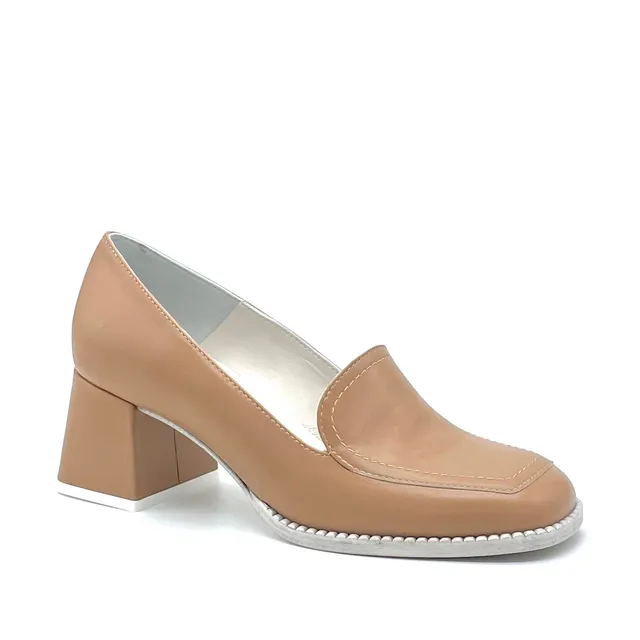 ELATA 12166_1 mocassin cuir cognac talon 5,5 cm
