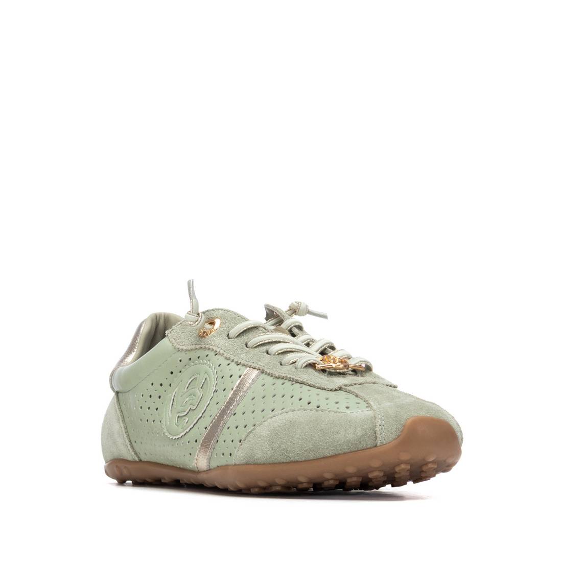Carmela 16310905 baskets kaki cuir suédé ajouré