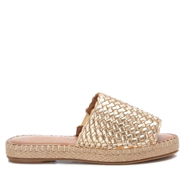 Carmela 16048701 espadrilles femme or cuir tressé