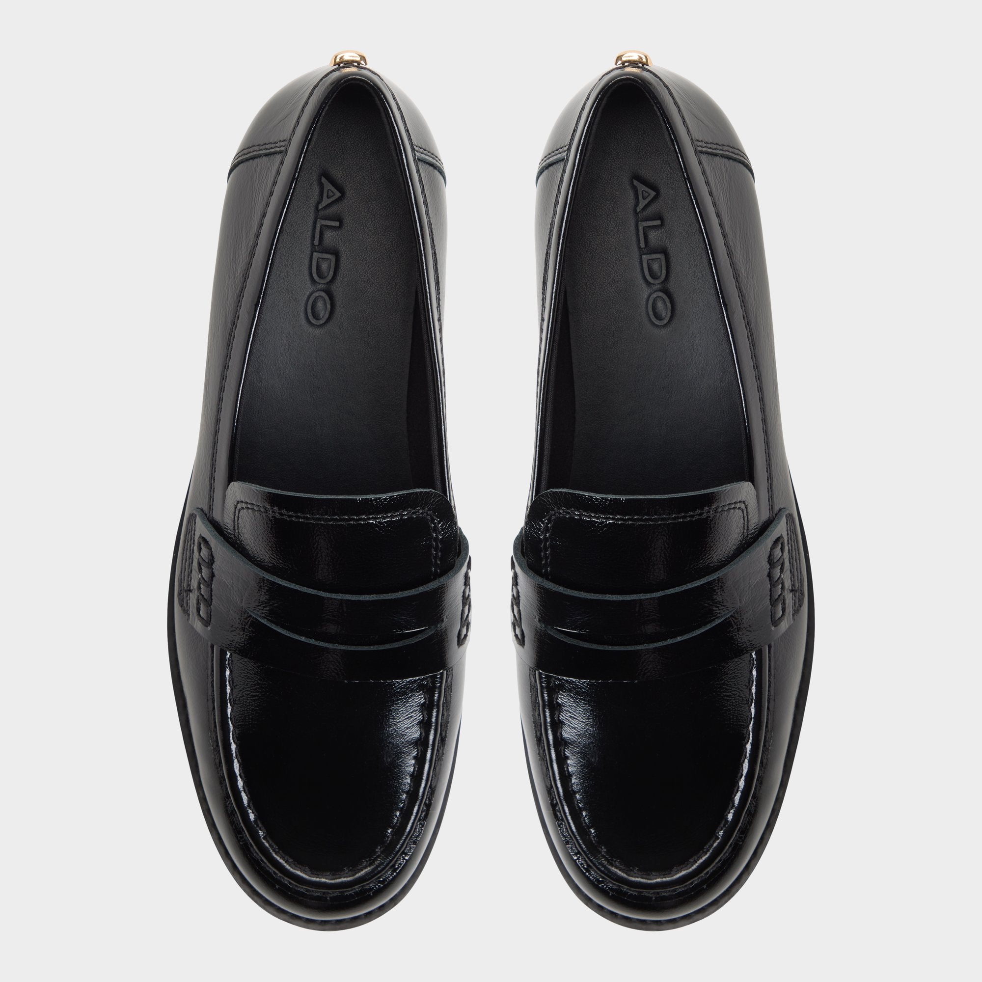 ALDO Genoa mocassin cuir verni noir