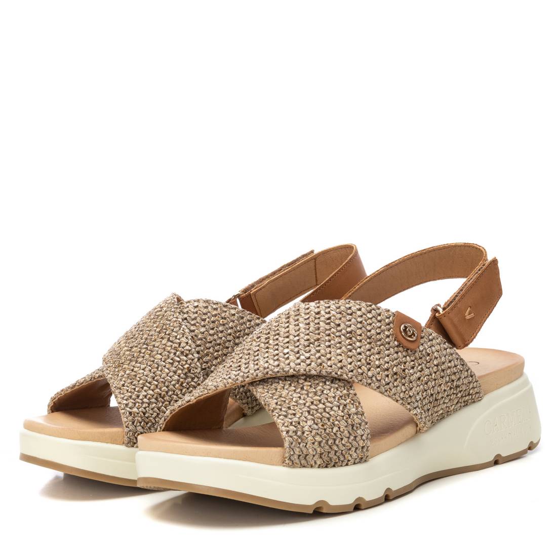 Carmela 16236303 sandale camel raphia compensée