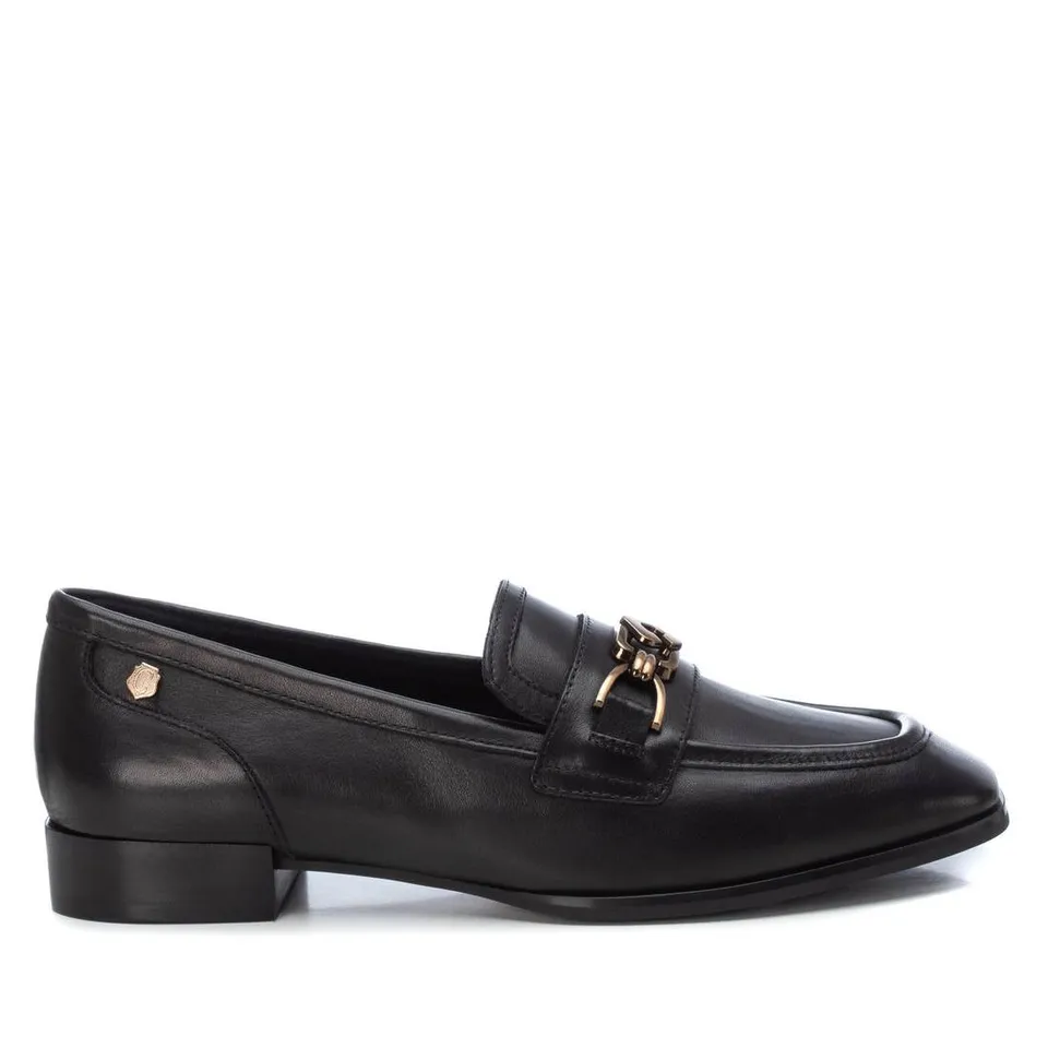 Carmela 161986 16198602 mocassin noir cuir métal