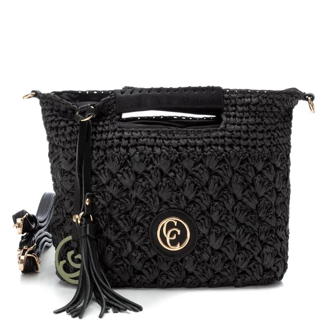 Carmela 18610305 sac bandoulière rafia noir