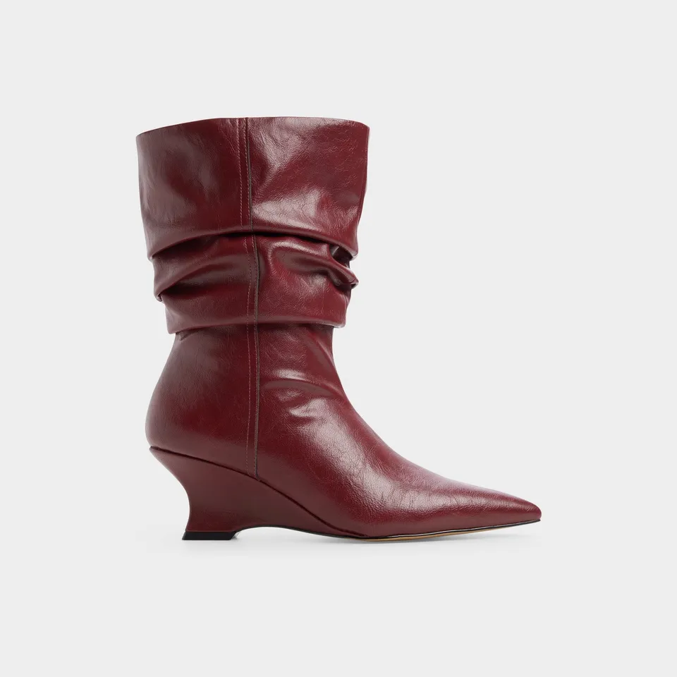 Aldo Calain bottes compensées bordeaux mi-mollet