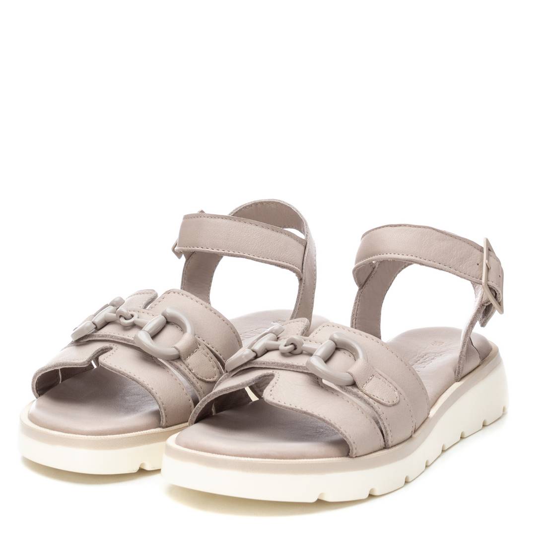 Carmela 16127003 sandales cuir blanc boucle