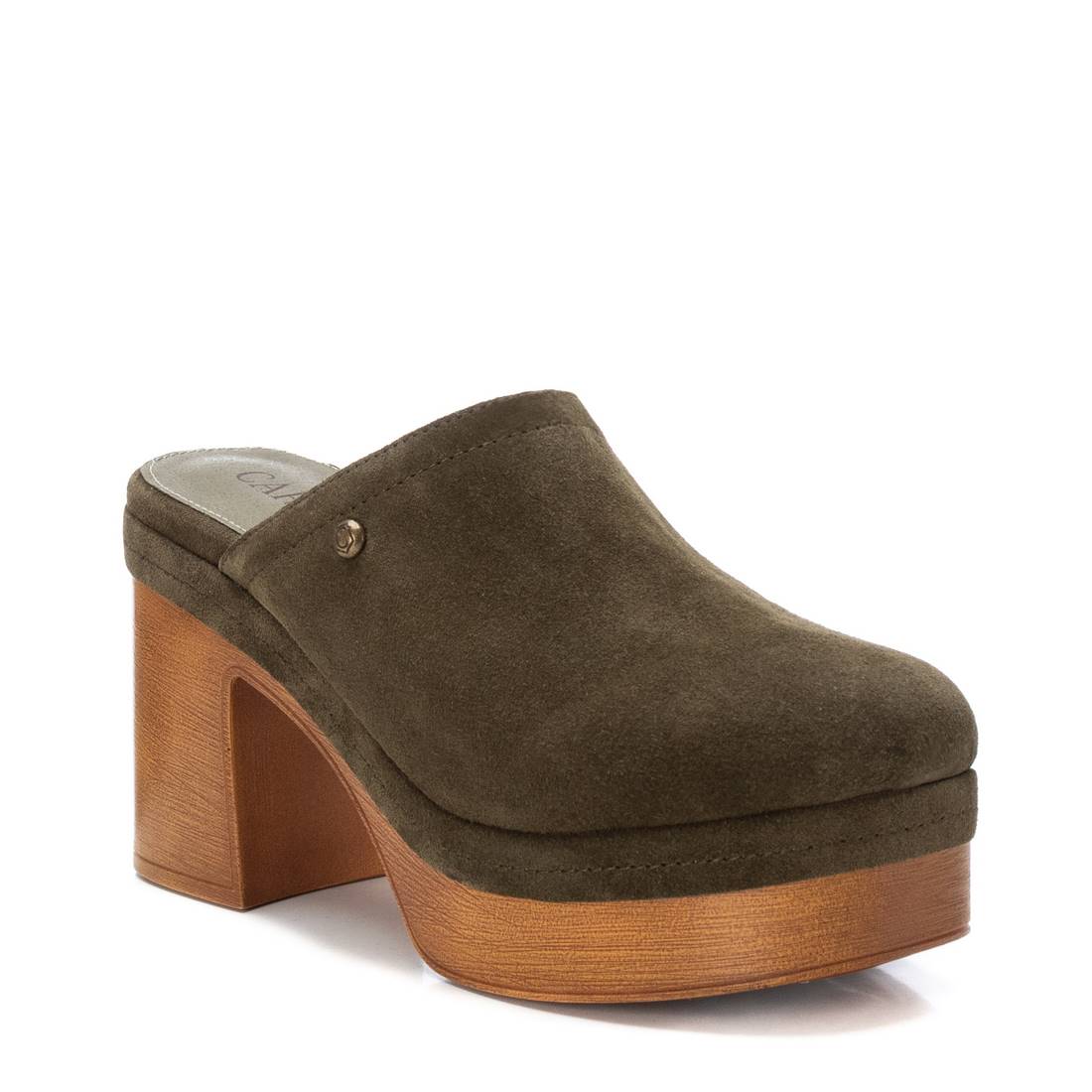 Carmela 16057002 sabot cuir vert talon 10 cm