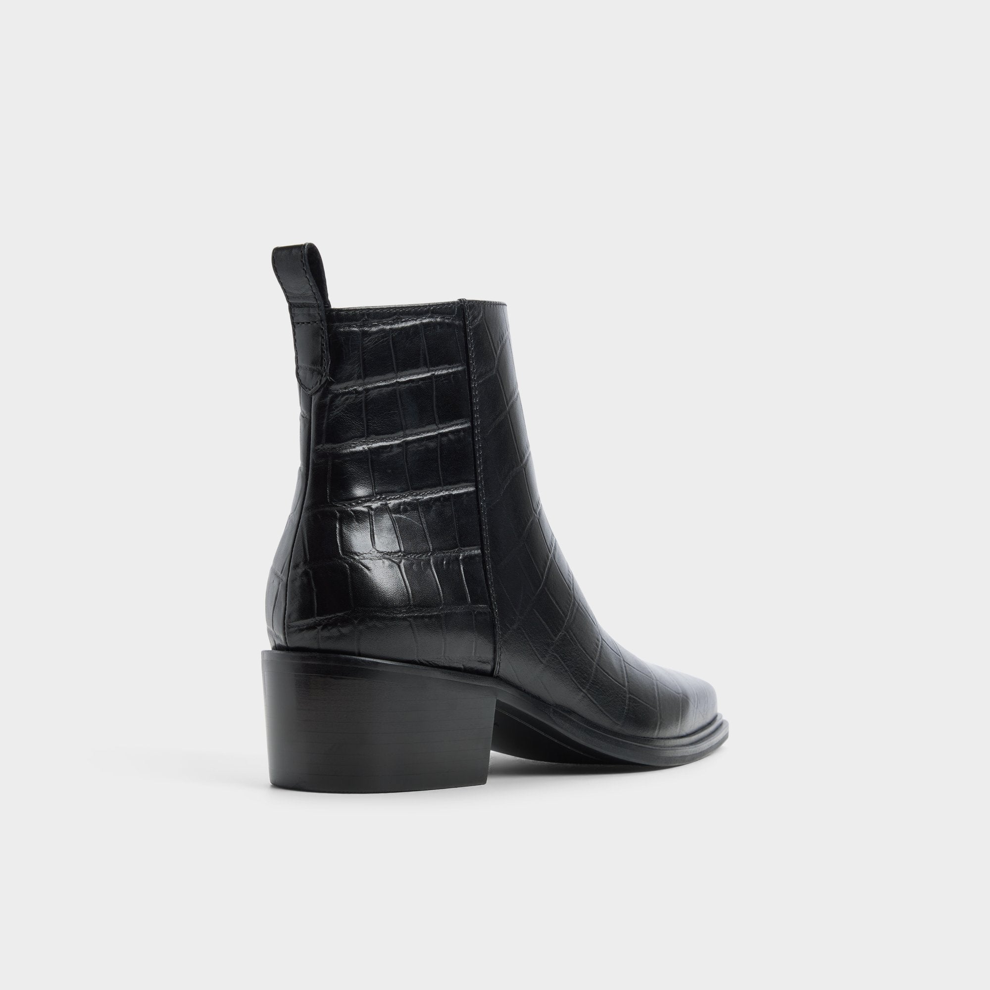 ALDO Brazos bottes western noires cuir croco
