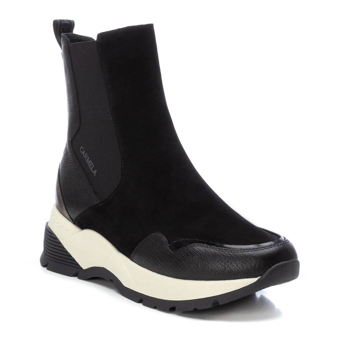 Carmela 16117001 basket montante femme noir cuir suédé