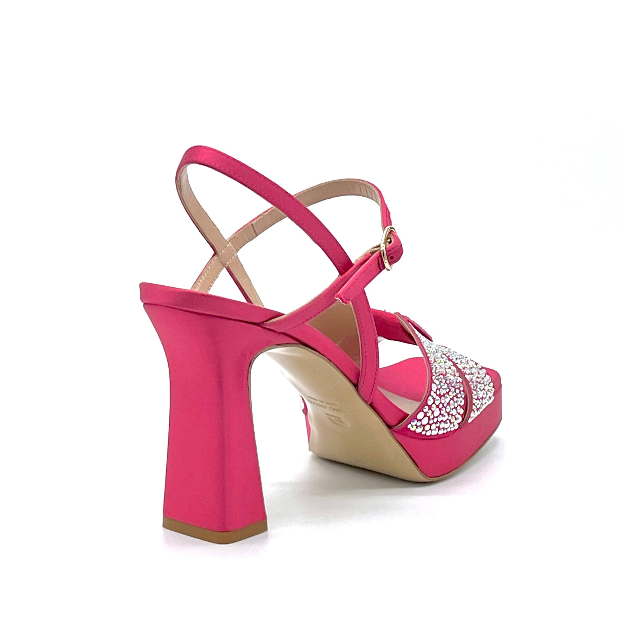 ELATA 13127 sandales soie daim azalea strass talon 9,5 cm
