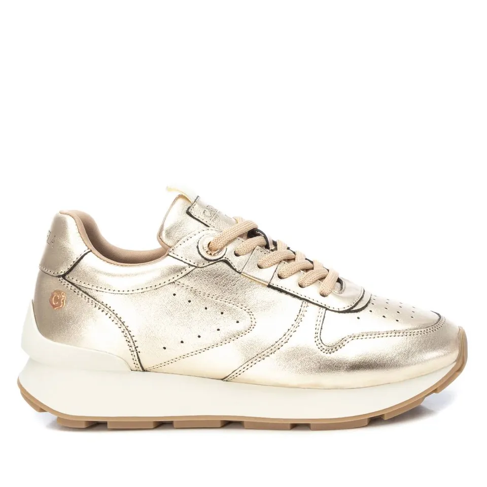Carmela 16075301 baskets femme doré cuir lacets