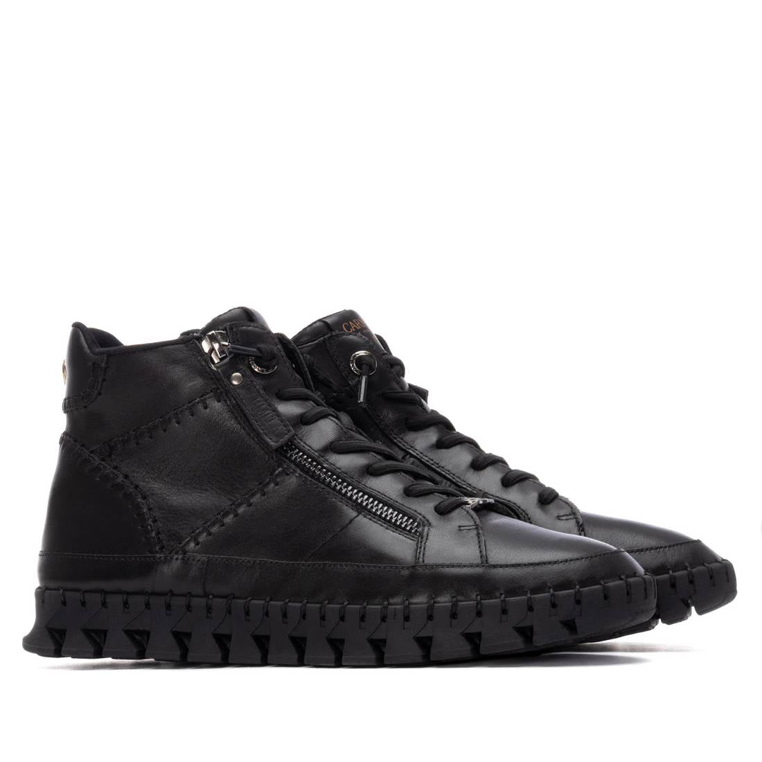 Carmela 16270803 bottine cuir noir zip plat