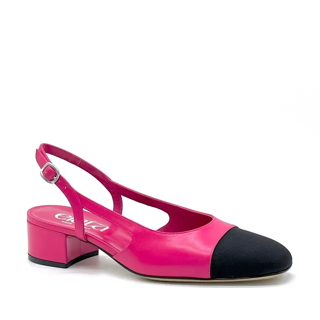 ELATA 15129 slingback cuir fuchsia talon 3,5 cm