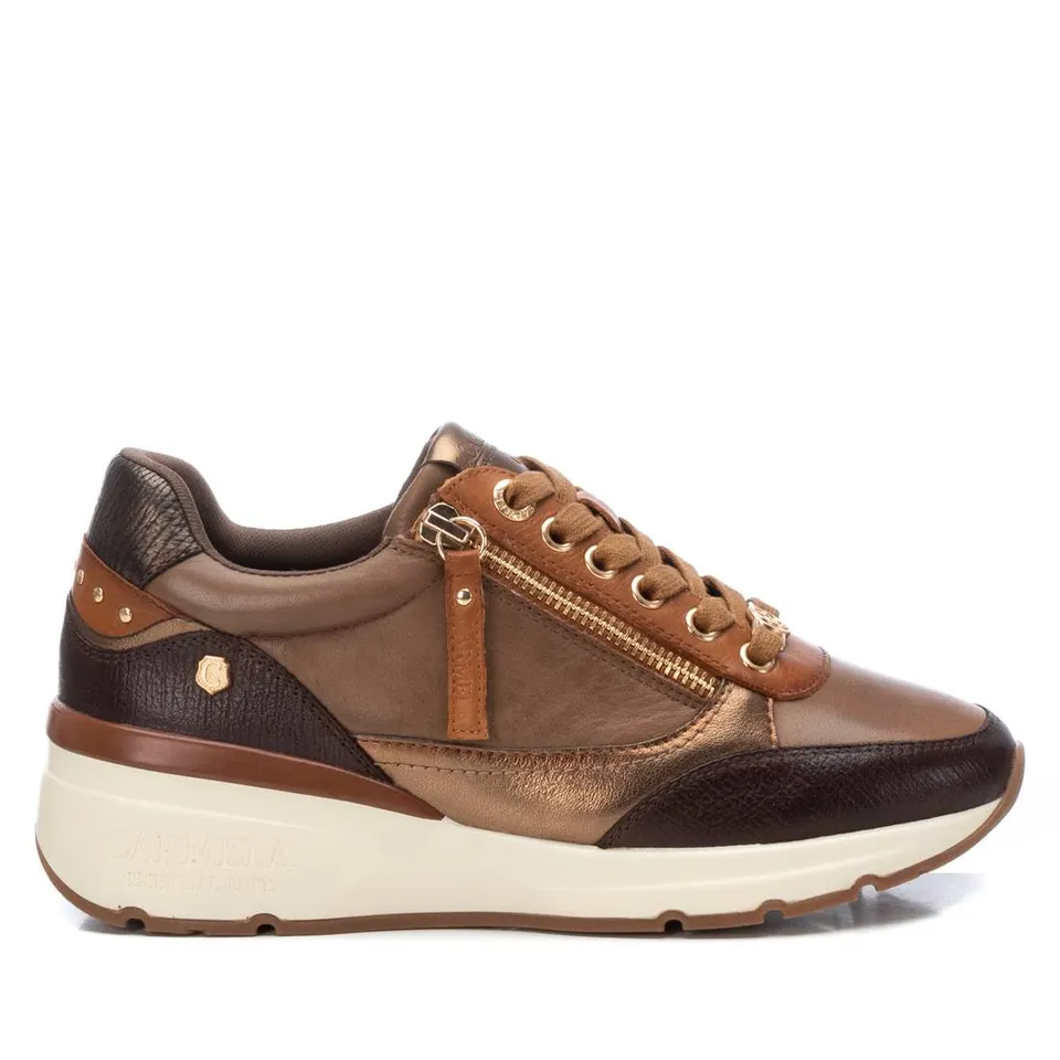 Carmela 16182505 sneakers femme marron cuir zip