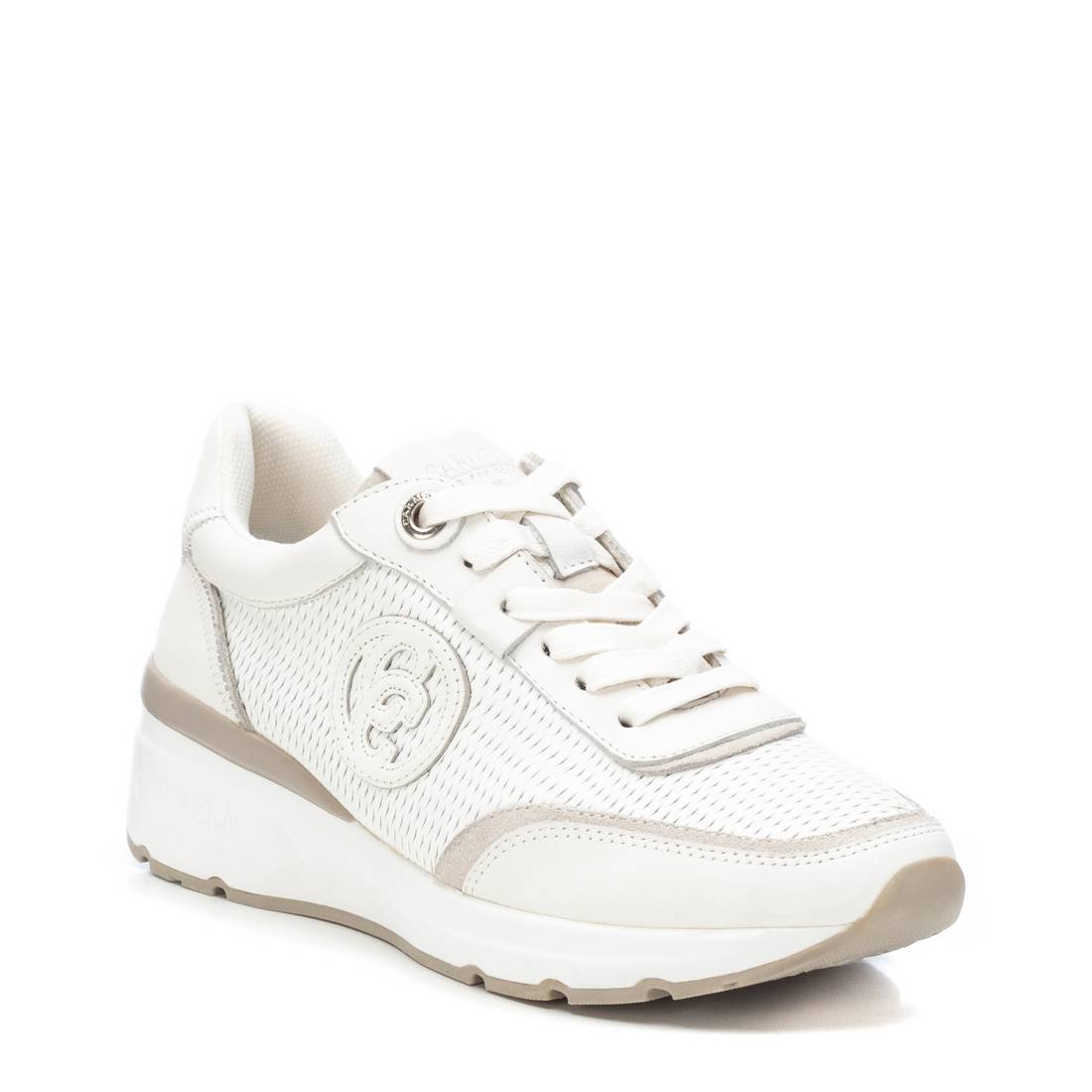 Carmela 16142003 basket cuir blanc métallisé