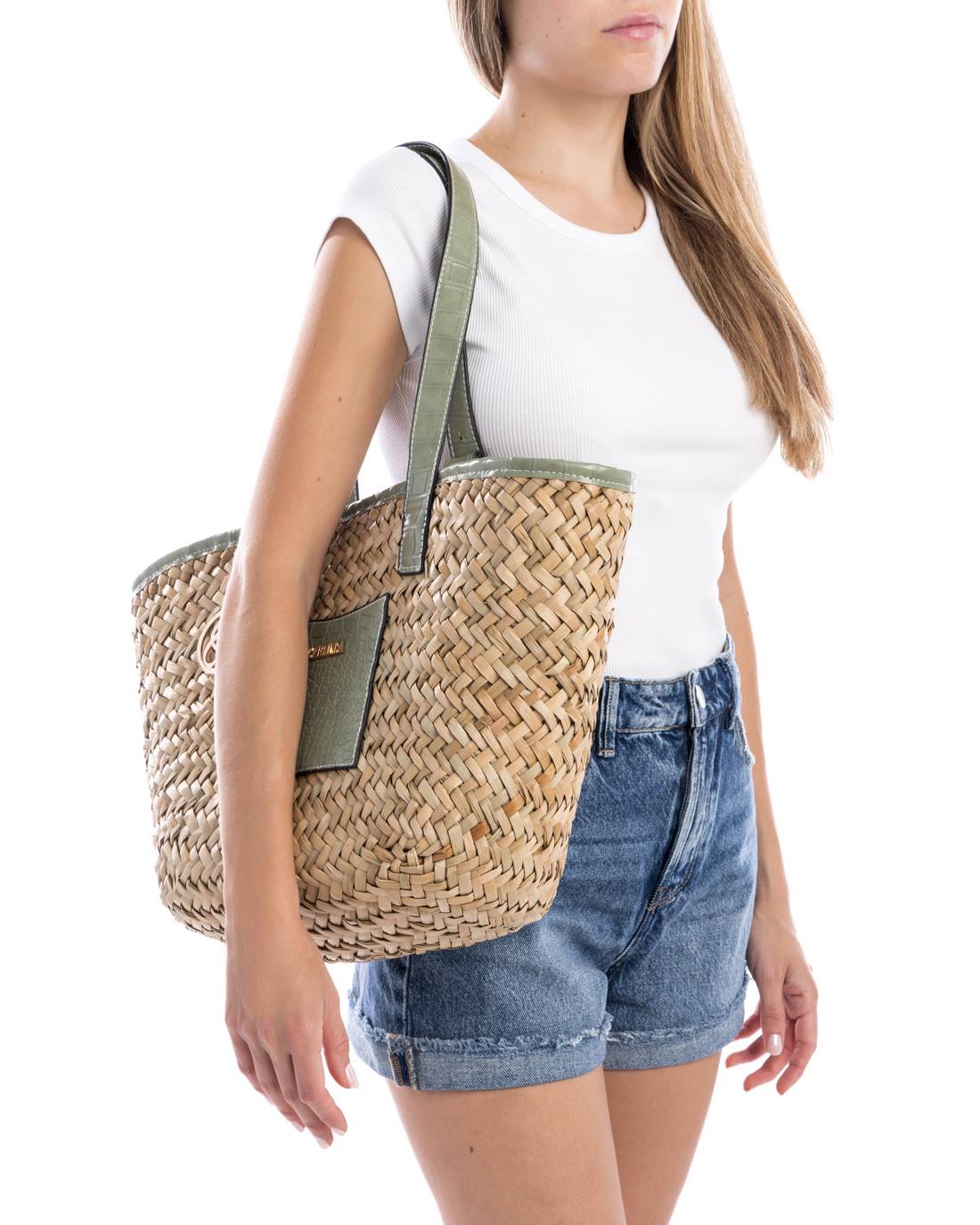 Carmela 18615801 sac raphia vert 27x48 cm