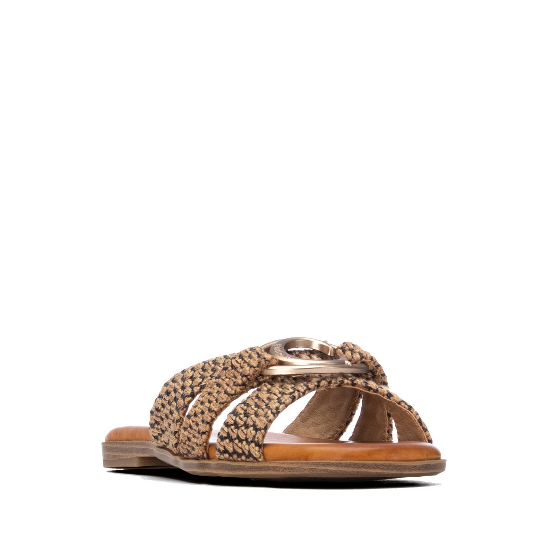 Carmela 16324903 sandales plates femme camel effet rafia